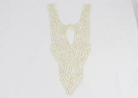 Off White Cotton Floral Embroidered Lace Appliques For Lady Dress Gown Backside