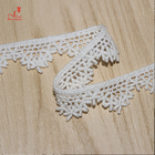 Pure Cotton Ribbon Guipure Lace Trim Warp Embroidery Lace Trims For Curtain
