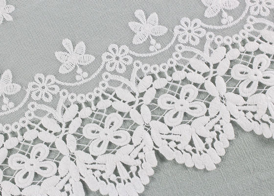 Embroidered Nylon Dying Lace Fabric Bilateral Symmetry Lace